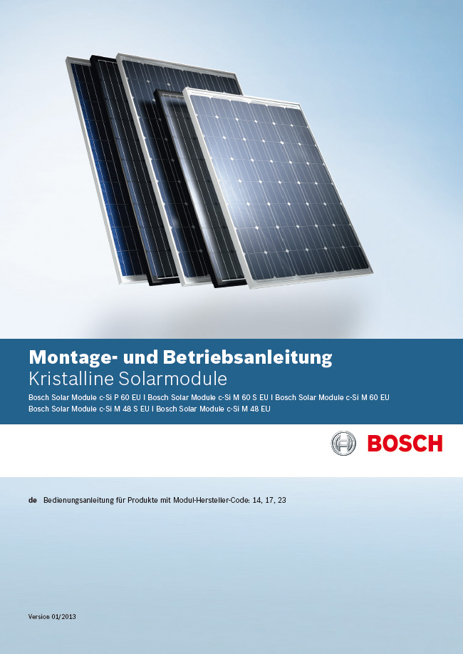 Grafik Bosch Solar Energy Montage- und Betriebsanleitung