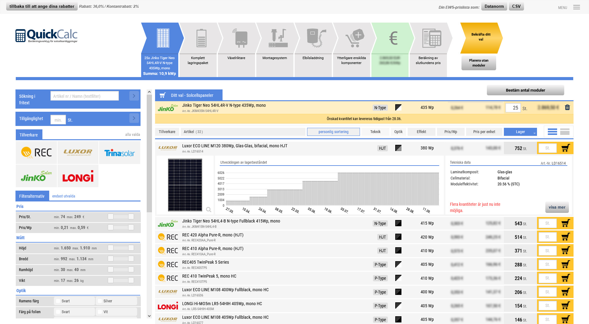 QuickCalc – nur noch mit verfügbaren Komponenten rechnen